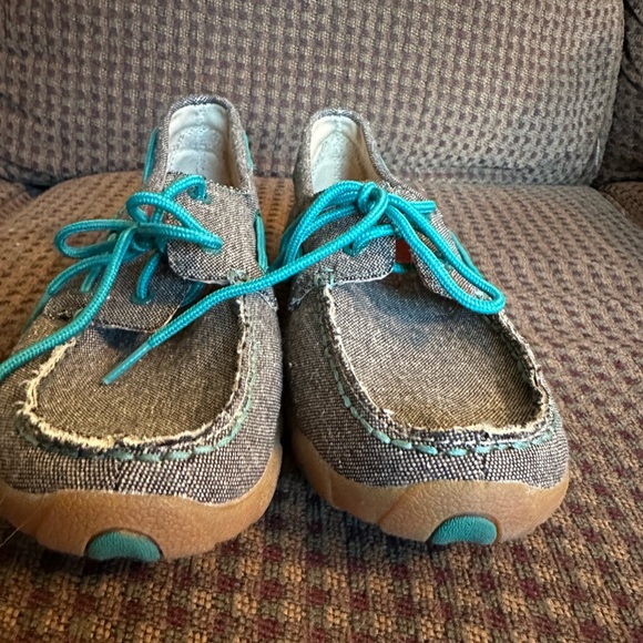 TWISTED X ECO. Mocs. TEAL TRIM. WM SZ 10 - Picture 2 of 9